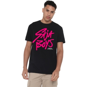 T-shirt mixte noir logo rose Saja Boys
