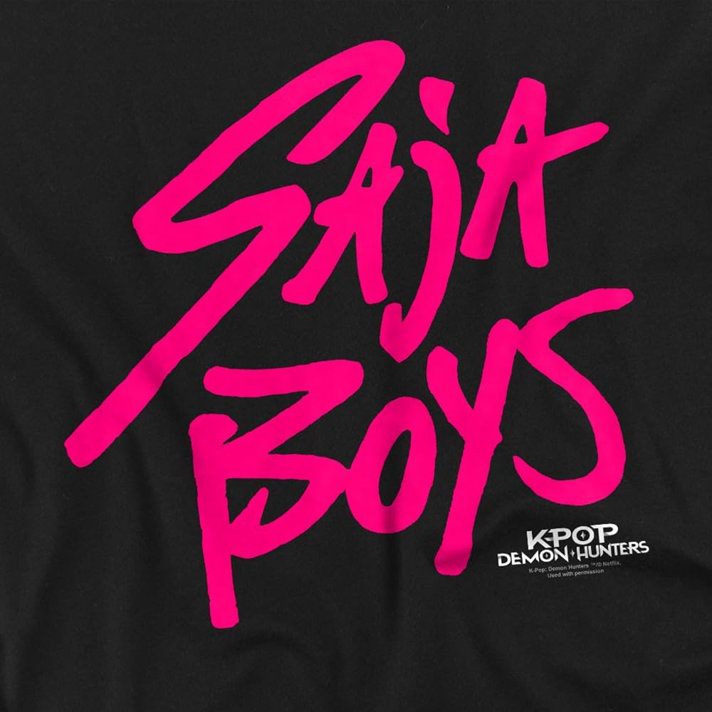 T-shirt mixte noir logo rose Saja Boys – Image 2