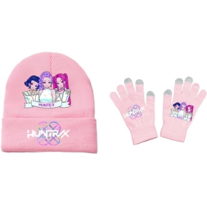 Bonnet et gants rose Rumi, Mira et Zoey