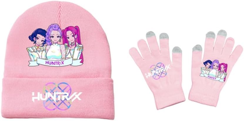 Bonnet et gants rose Rumi, Mira et Zoey