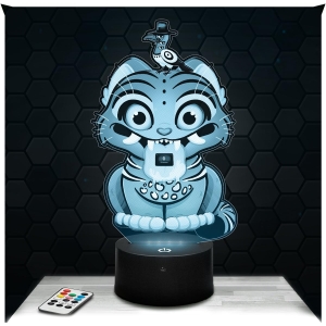 Lampe 3D Tigre Derpy LED et télécommande