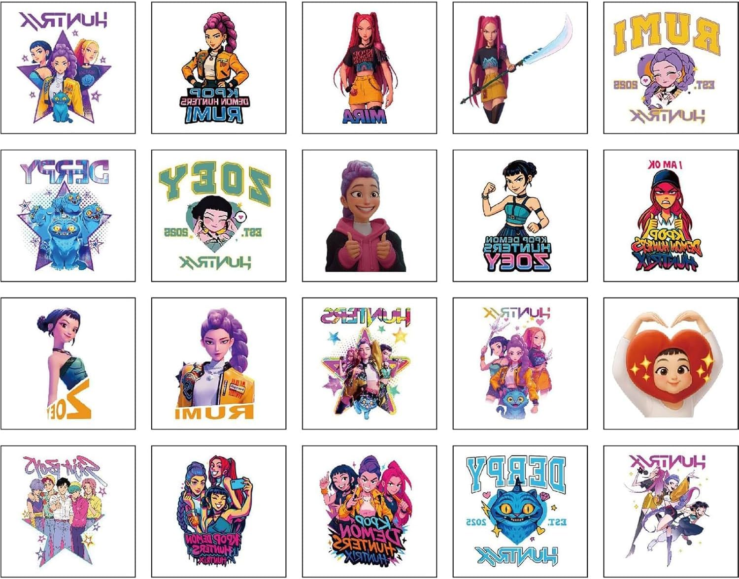 20 planches de tatouages temporaires pour enfants – Image 2