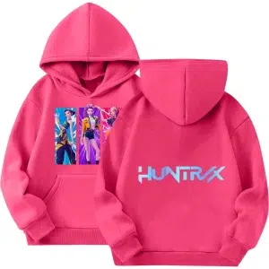Sweat à capuche Hoodie Huntrix Rose pour enfant