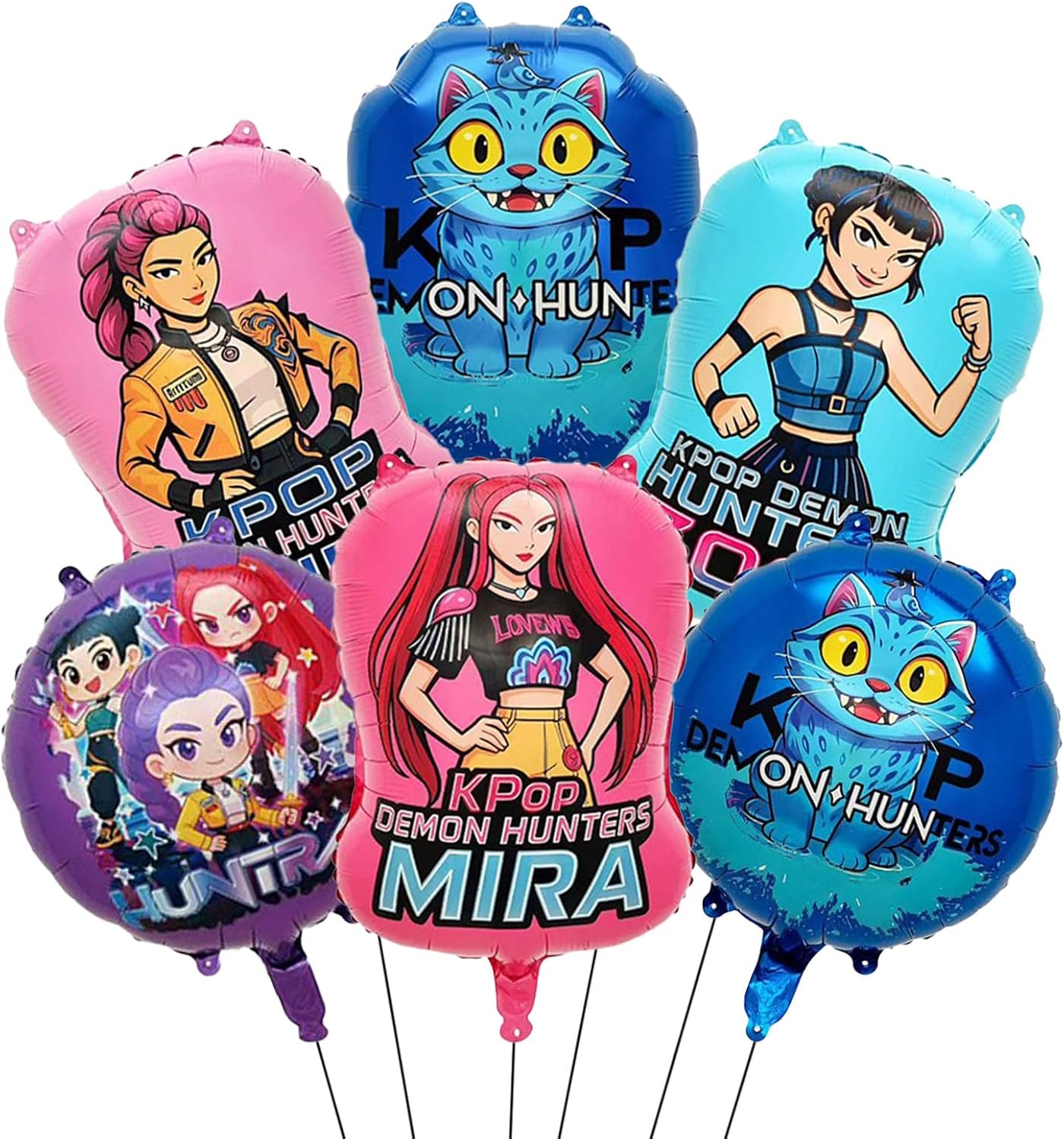 Lot de 6 ballons colorés Anniversaire Huntr/x