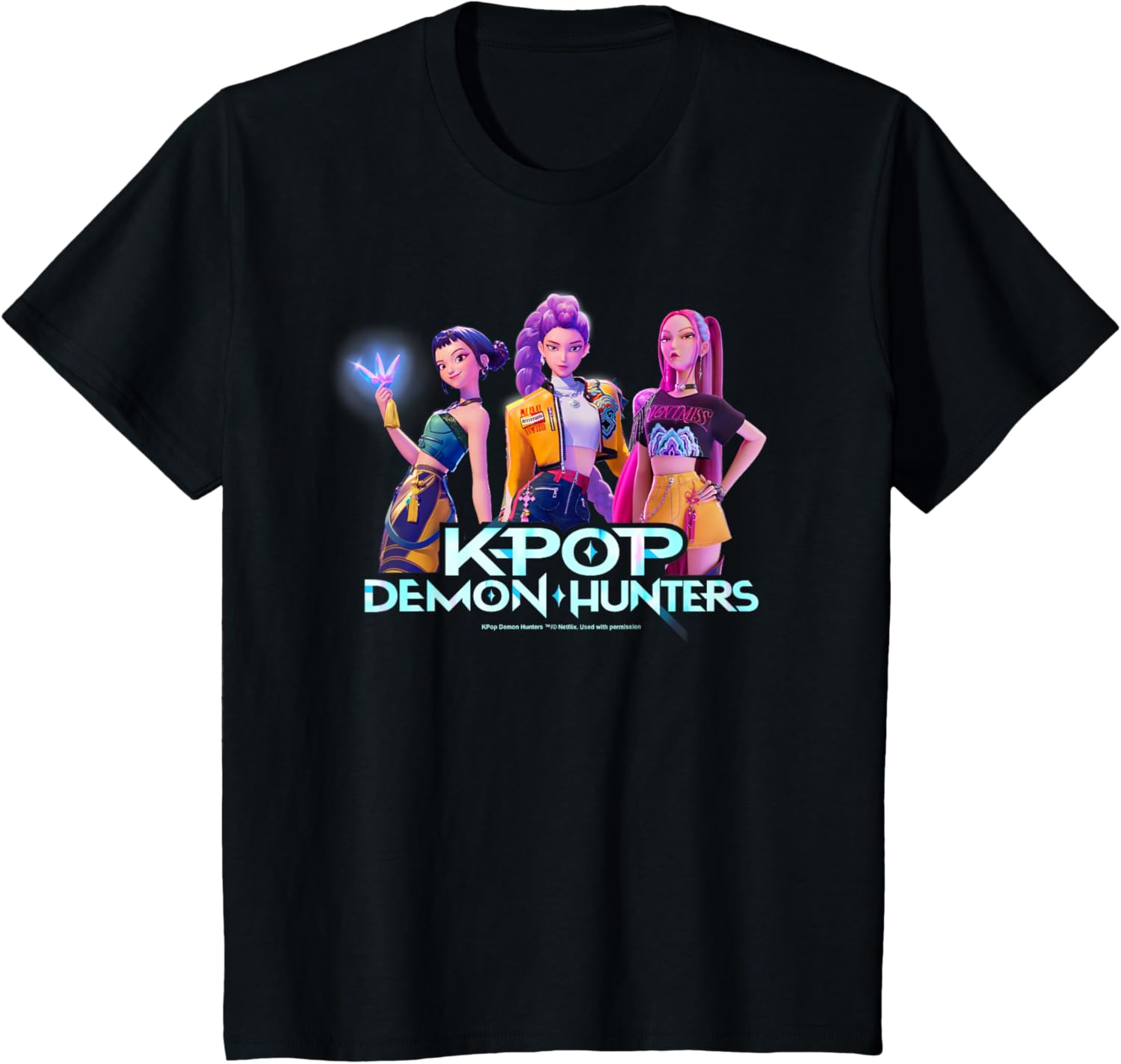 T-Shirt KPop Demon Hunters Huntrix Noir