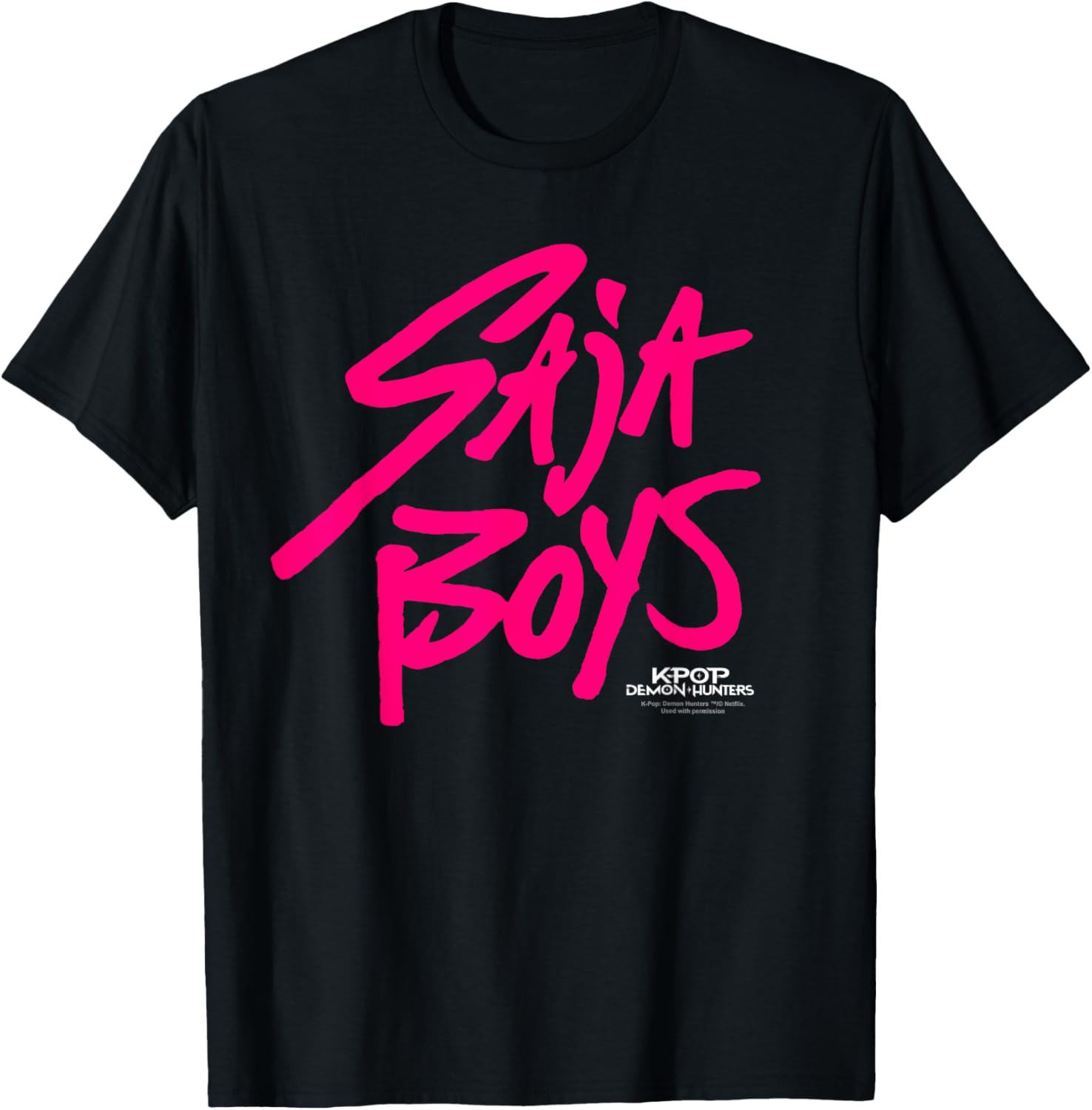 T-Shirt Saja Boys KPop Demon Hunters Pink Logo