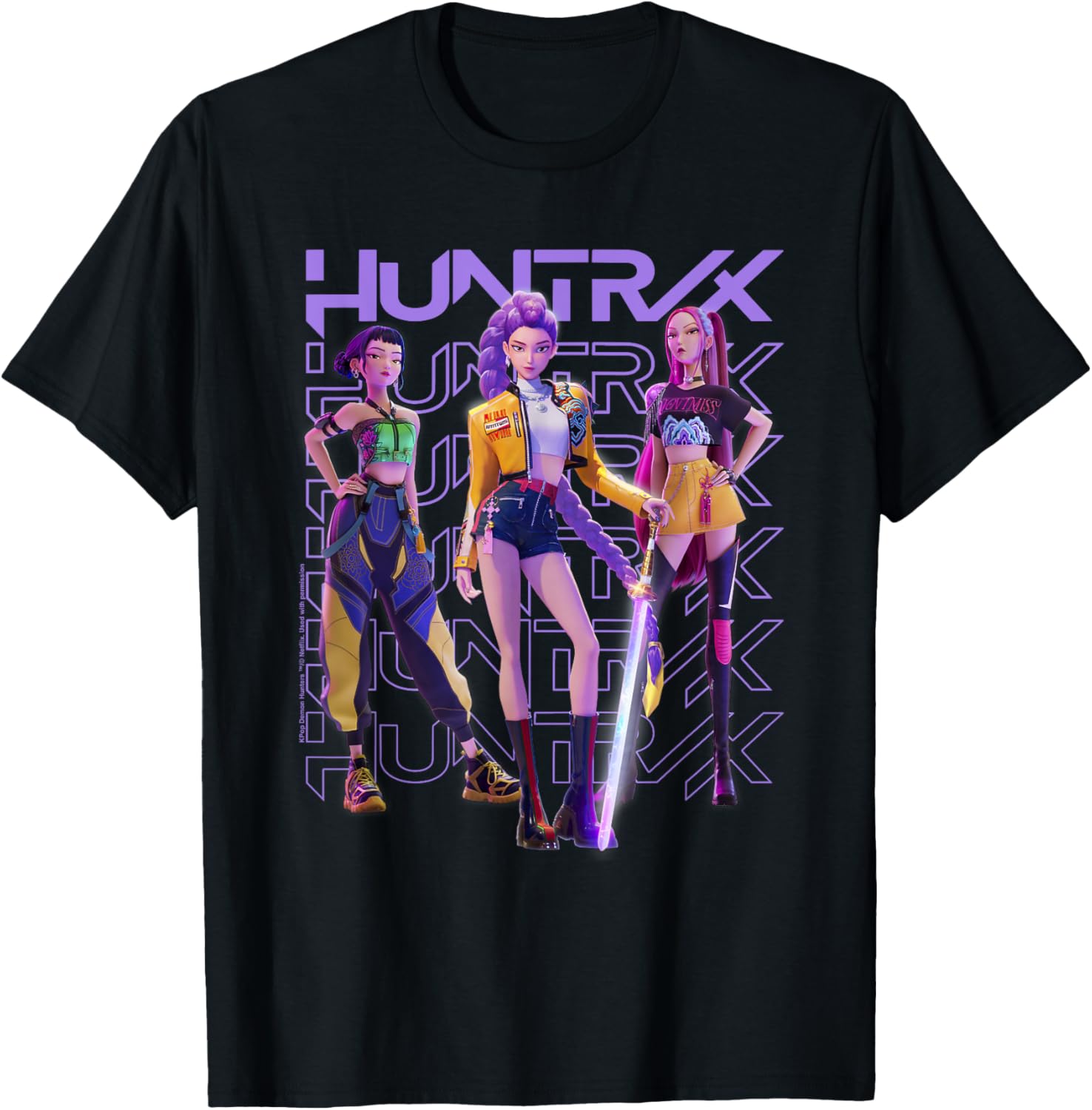 T-Shirt Huntrix Noir KPop Demon Hunters