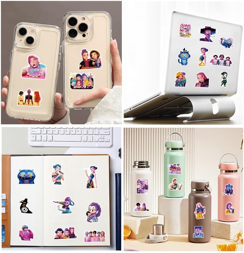 Lot de 60 autocollants K-Pop Demon Hunters design personnages anime – Image 3