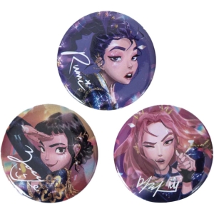 Lot de 3 badges à épingle K-Pop Demon Hunters Huntrix