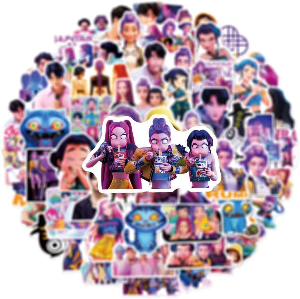 Lot de 60 autocollants K-Pop Demon Hunters design personnages anime – Image 5