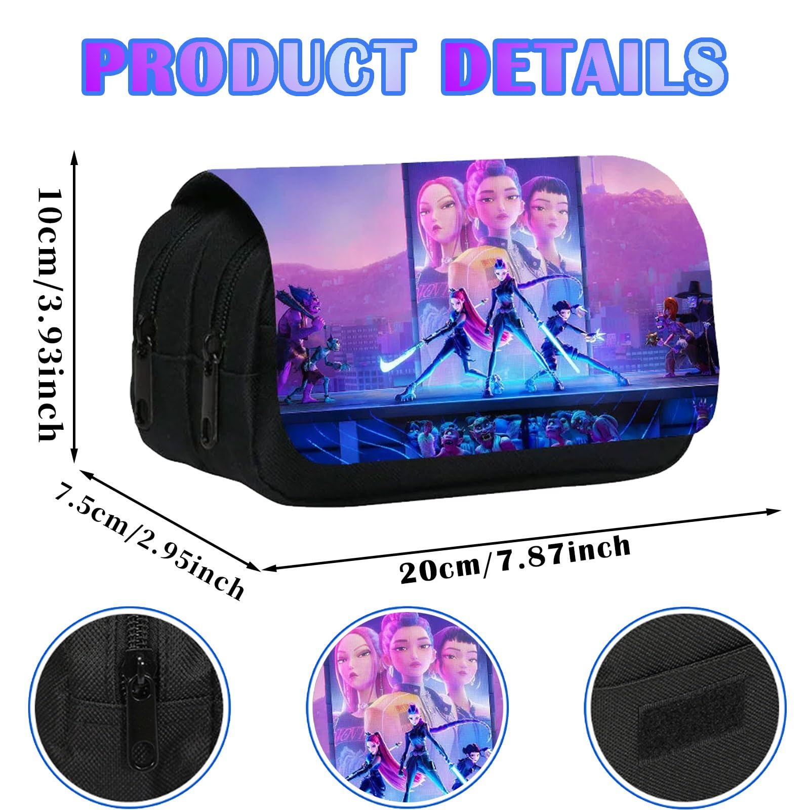 Trousse K-Pop Demon Hunters HUNTR/X à crayons pour filles – Image 2