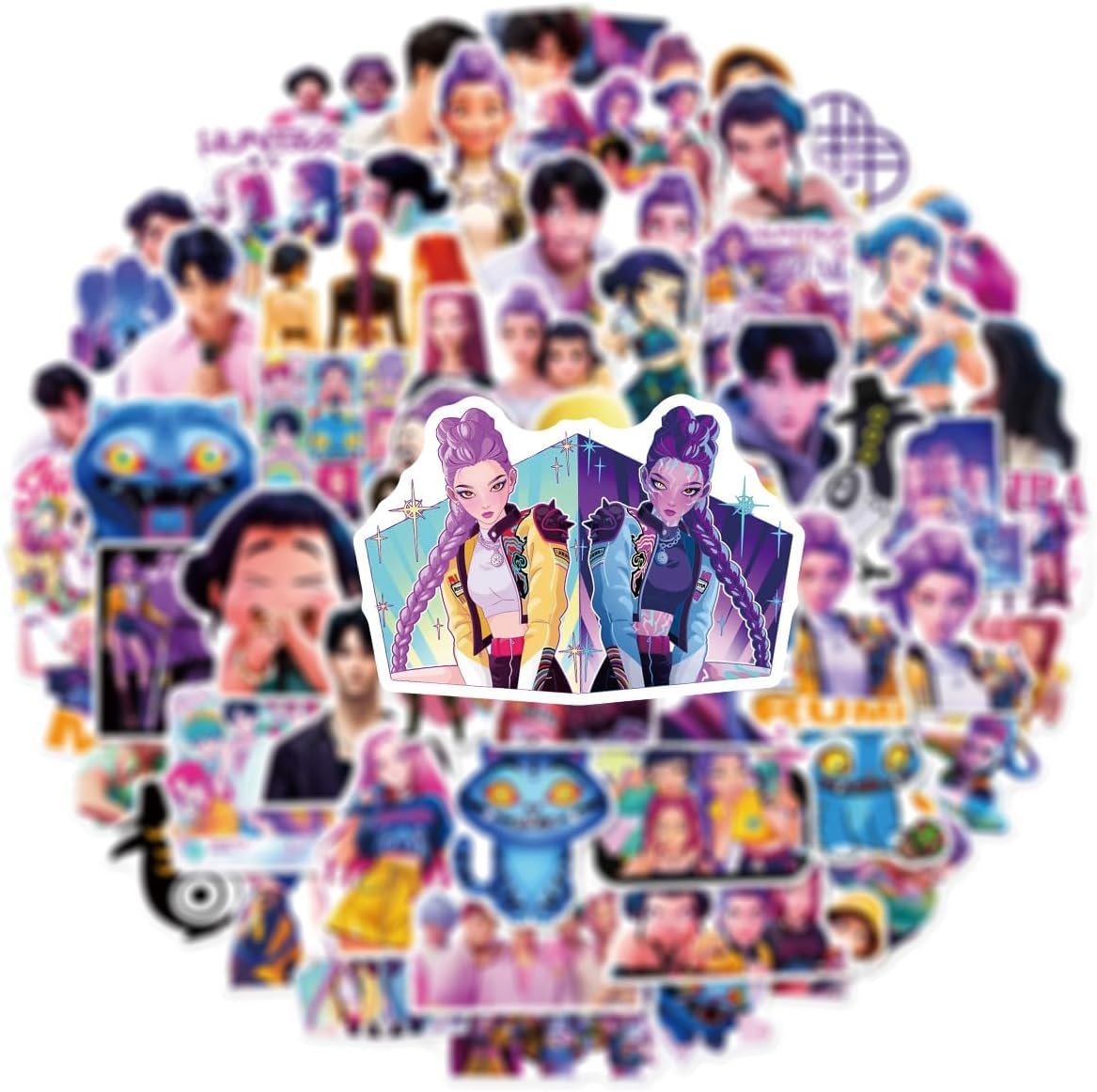 Lot de 60 autocollants K-Pop Demon Hunters design personnages anime – Image 6