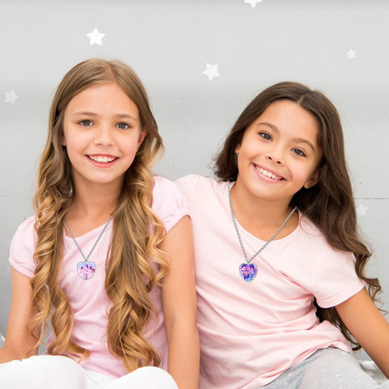 Colliers K-Pop Demon Hunters avec Pendentif Cœur et Boucles d'Oreilles – Image 6