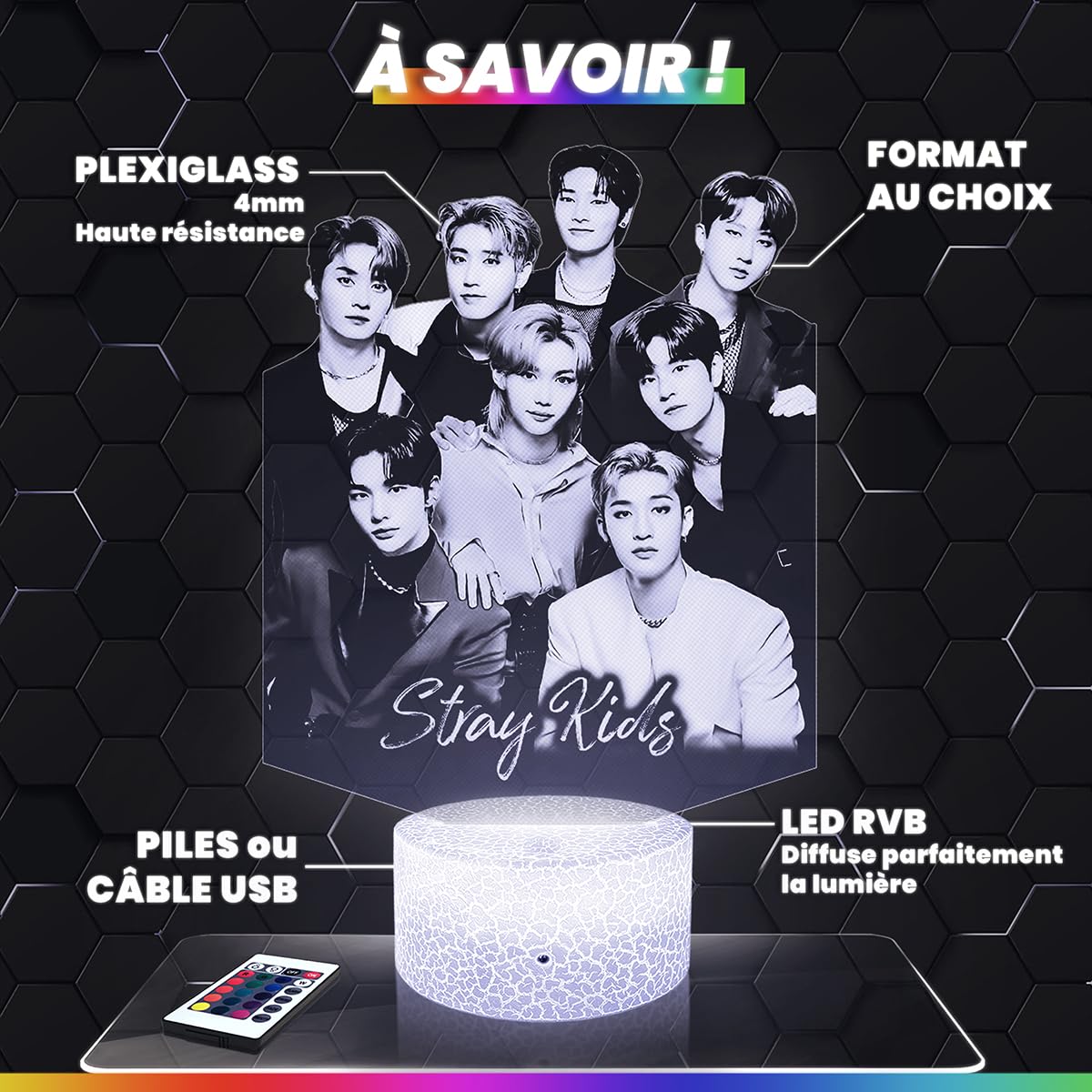Lampe 3D K-Pop Demon Hunters Veilleuse Tactile LED Effet Hologramme – Image 2