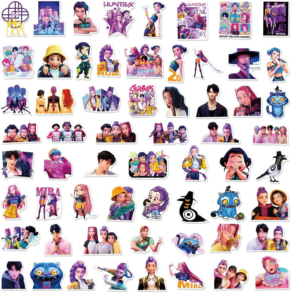 Lot de 60 autocollants K-Pop Demon Hunters design personnages anime – Image 2