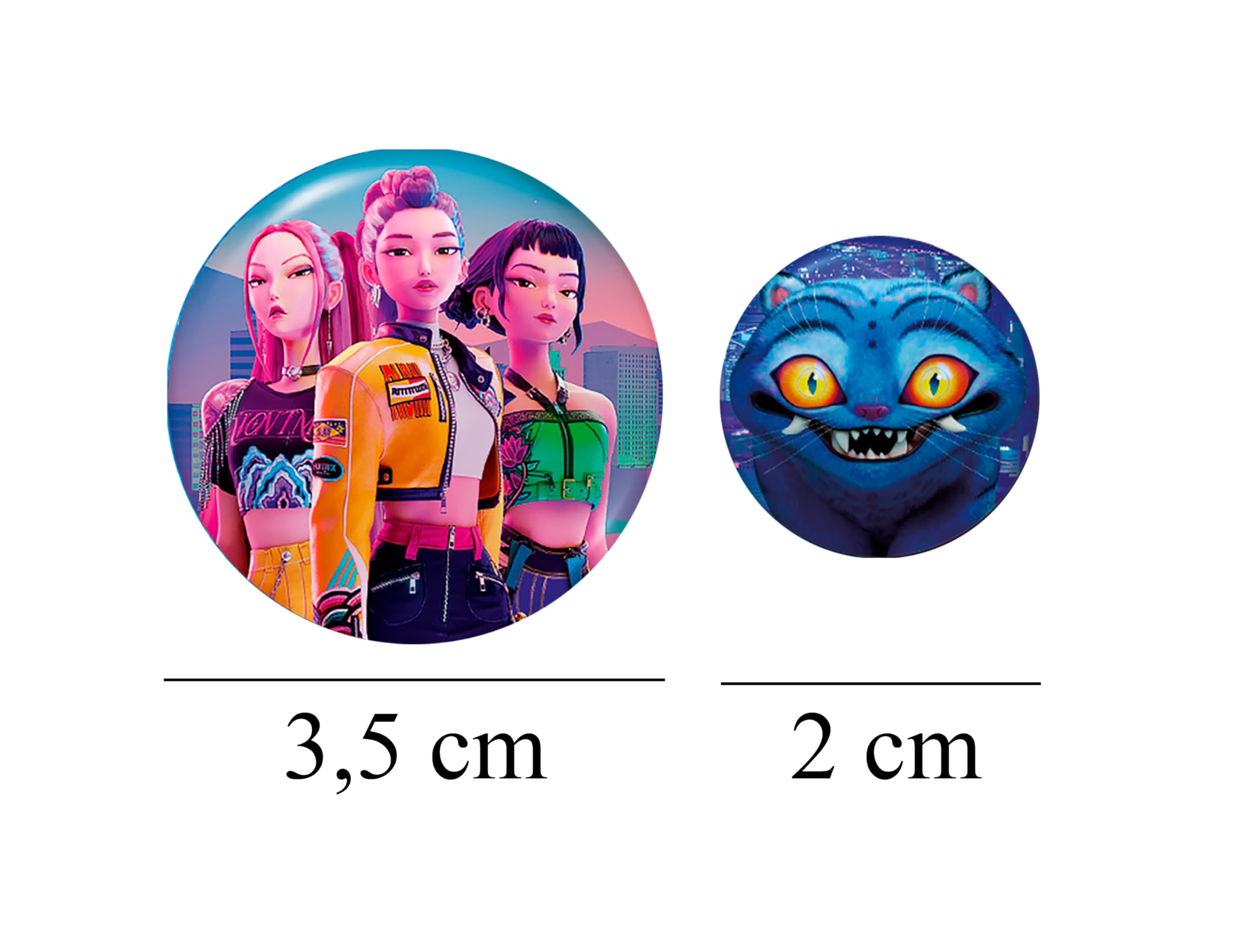 Lot de 5 badges K-Pop Demon Hunters Huntrix Derpy Saja – Image 4