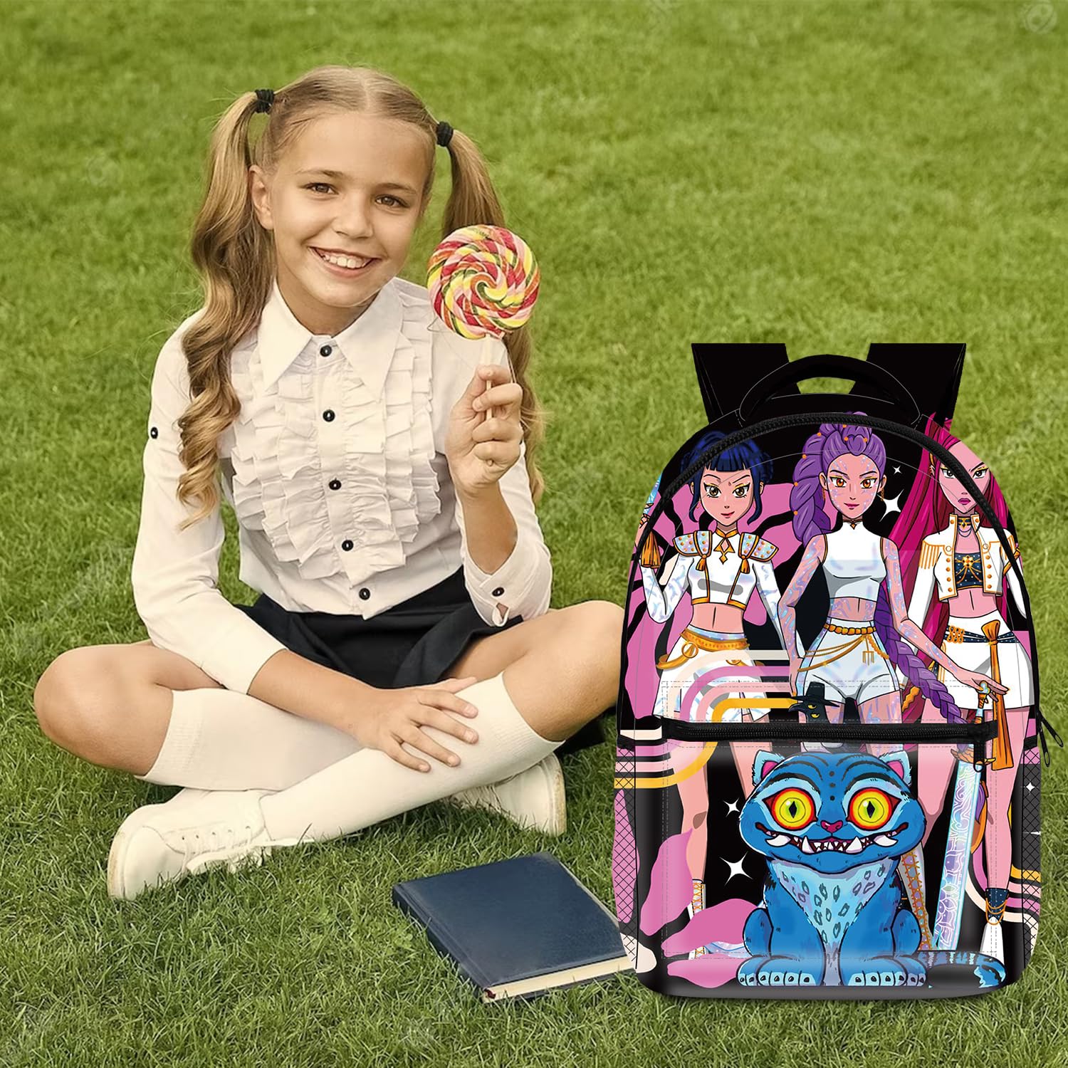 Sac à dos K-Pop Demon Hunters pour enfants imprimé 3D 41x30x14 cm – Image 7