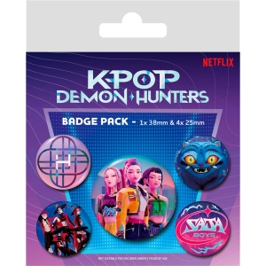 Lot de 5 badges K-Pop Demon Hunters Huntrix Derpy Saja