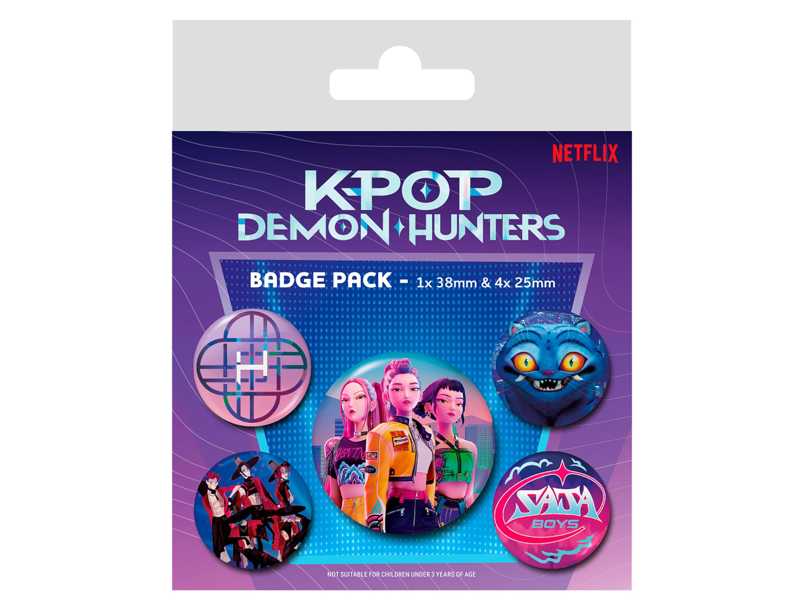 Lot de 5 badges K-Pop Demon Hunters Huntrix Derpy Saja