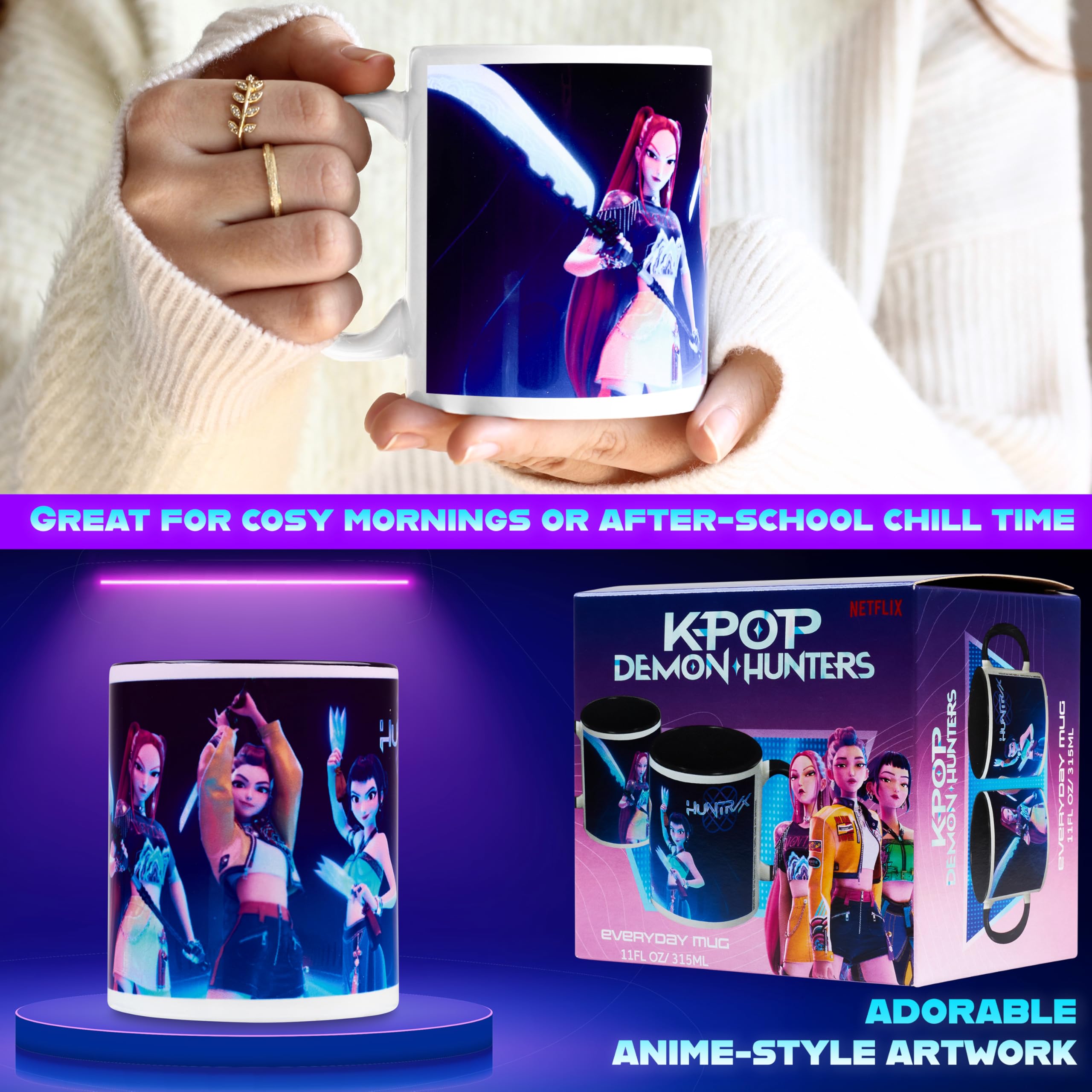 Mug K-Pop Demon Hunters Huntrix 315ml Céramique Noir – Image 3