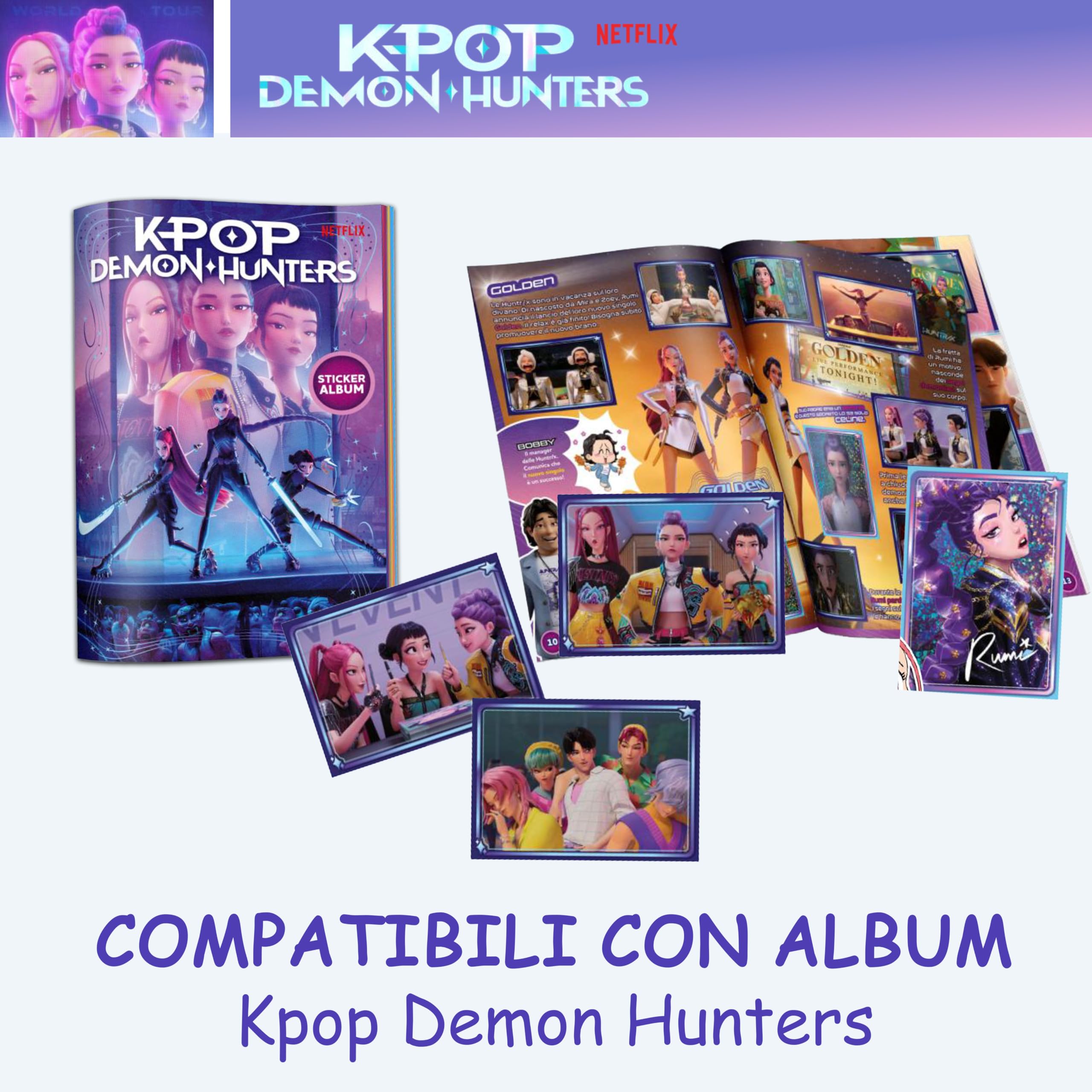 Figurine K-Pop Demon Hunters 15 paquets 75 autocollants – Image 3