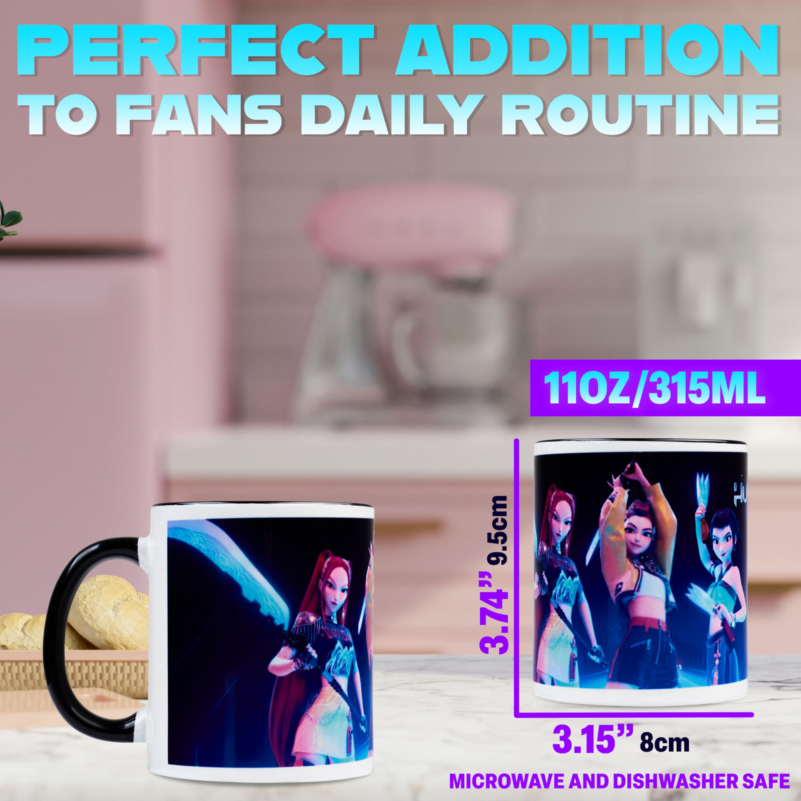 Mug K-Pop Demon Hunters Huntrix 315ml Céramique Noir – Image 6