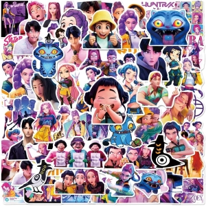 Lot de 60 autocollants K-Pop Demon Hunters design personnages anime