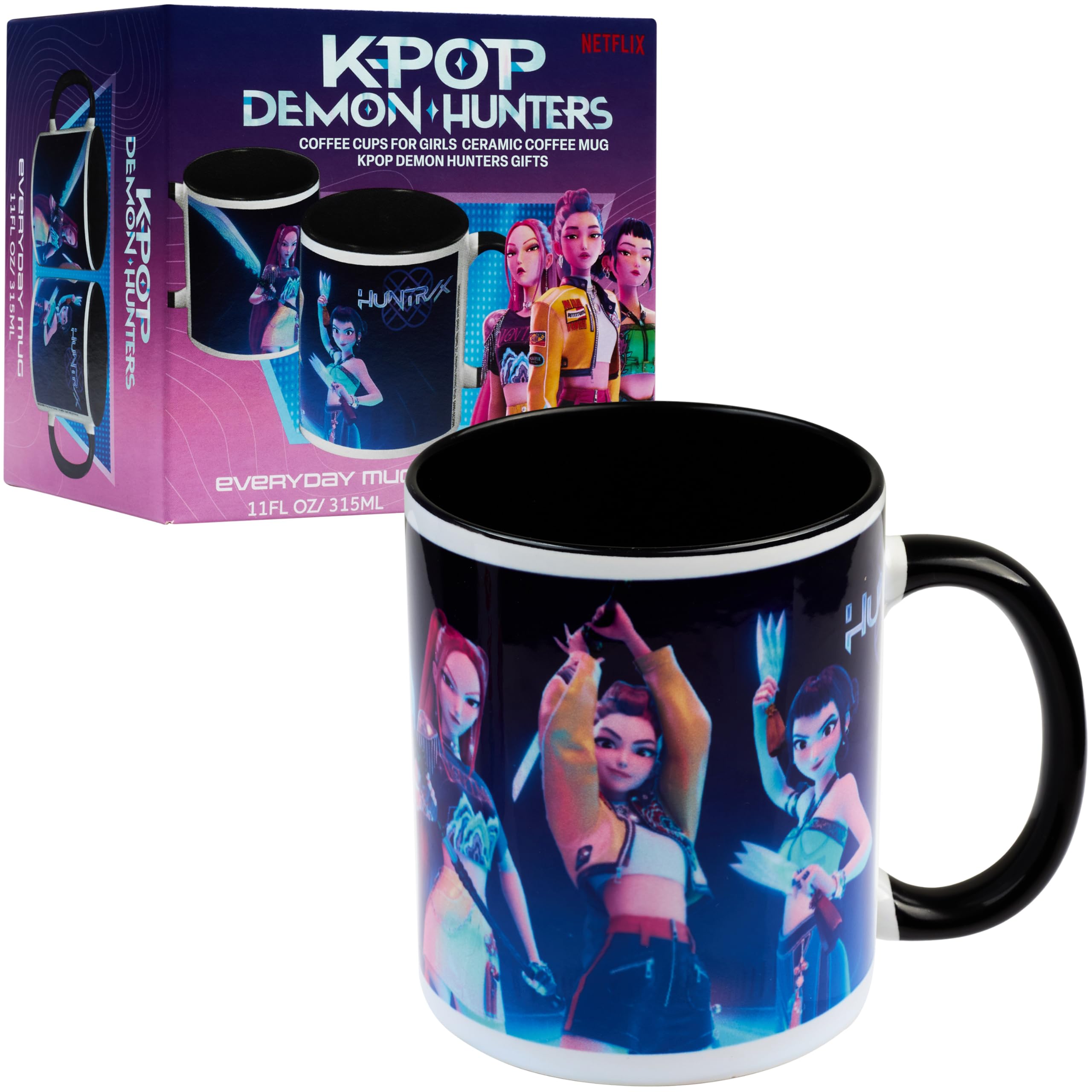 Mug K-Pop Demon Hunters Huntrix 315ml Céramique Noir