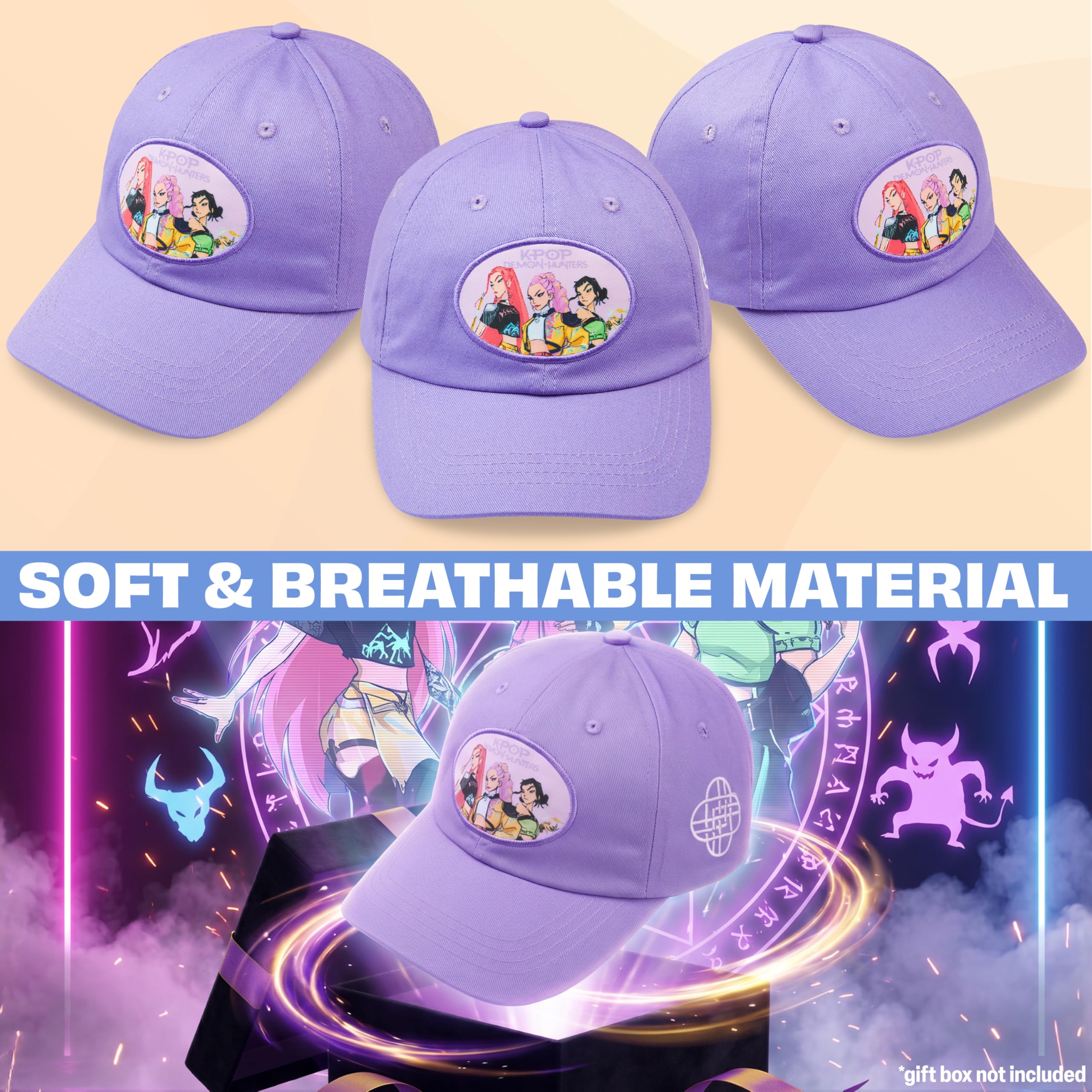 Casquette K-Pop Demon Hunters Huntrix pour Enfant Fille, Queue de Cheval Haute Snapback Réglable – Image 5