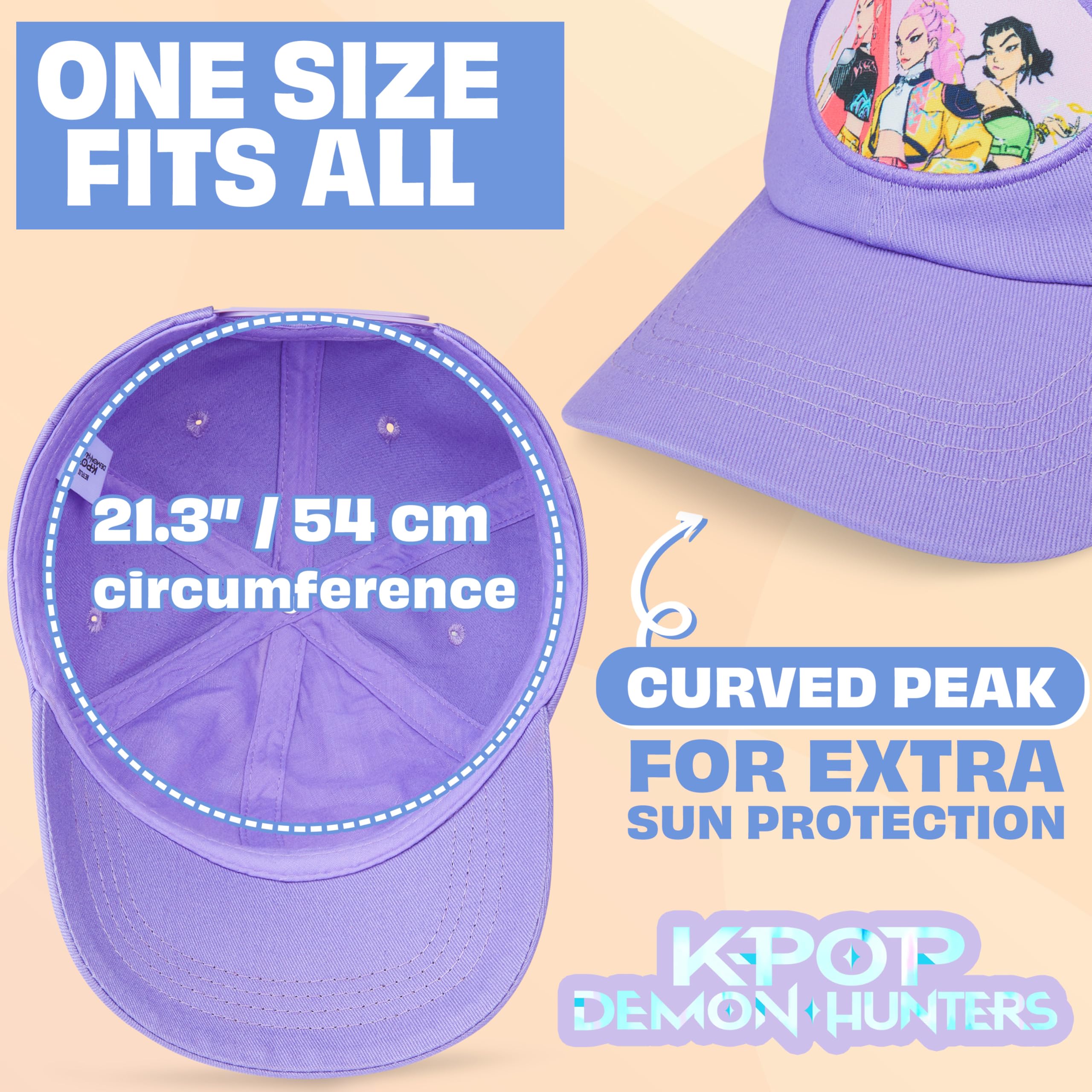 Casquette K-Pop Demon Hunters Huntrix pour Enfant Fille, Queue de Cheval Haute Snapback Réglable – Image 6