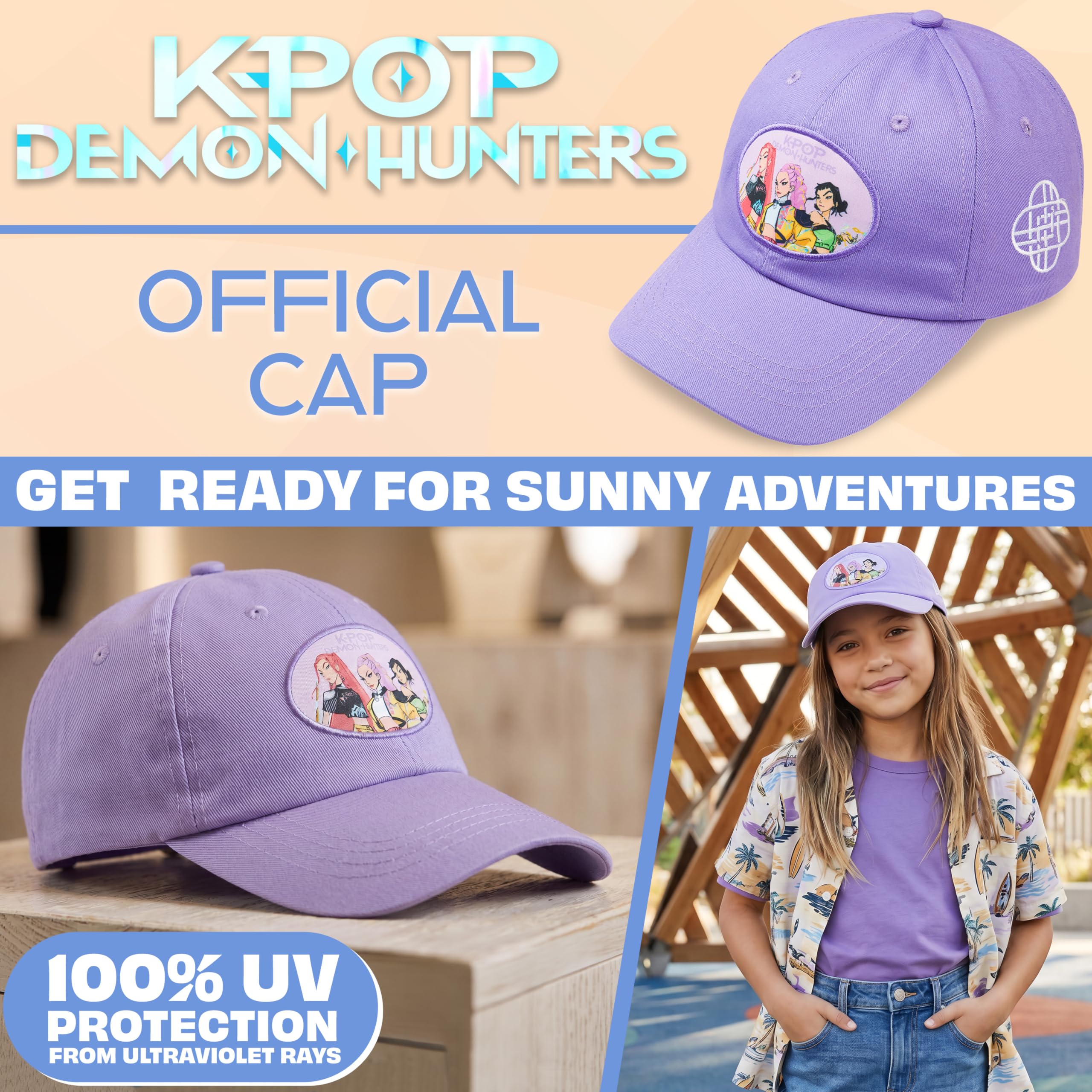 Casquette K-Pop Demon Hunters Huntrix pour Enfant Fille, Queue de Cheval Haute Snapback Réglable – Image 2