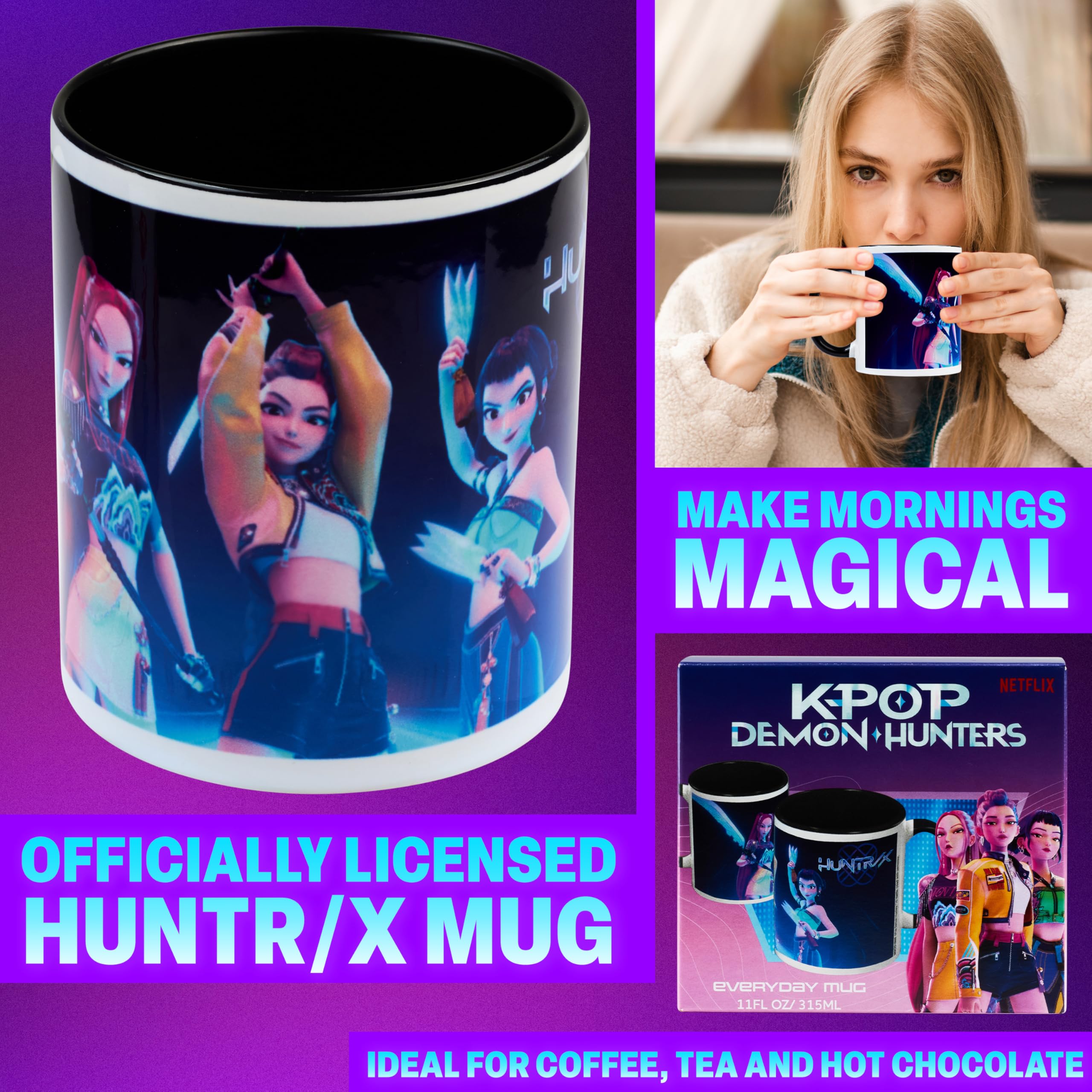 Mug K-Pop Demon Hunters Huntrix 315ml Céramique Noir – Image 4