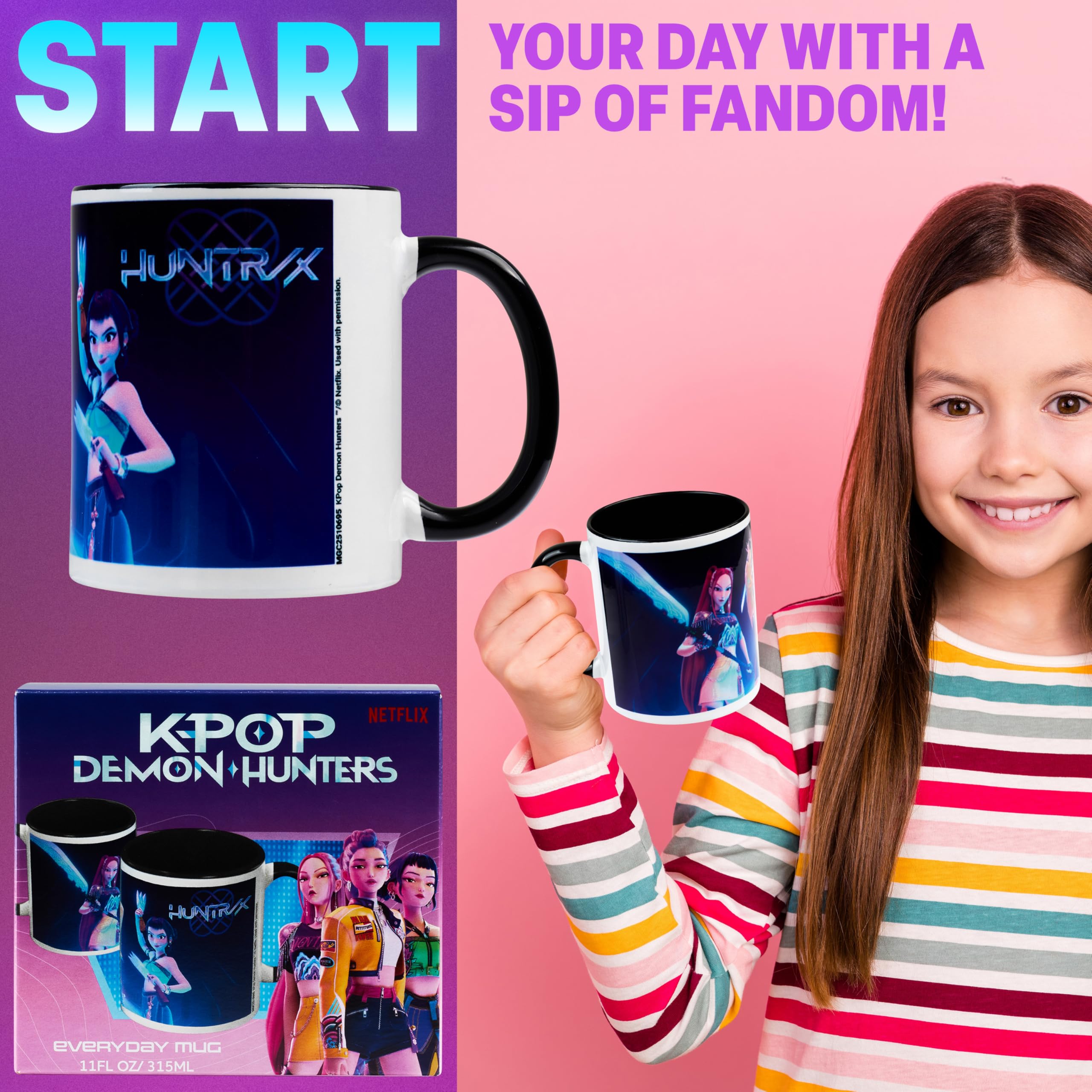 Mug K-Pop Demon Hunters Huntrix 315ml Céramique Noir – Image 2