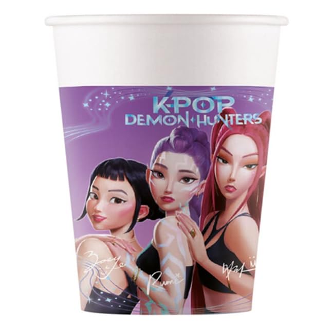 Kit de fête K-Pop Demon Hunters pour anniversaire – assiettes, verres et serviettes – Image 3