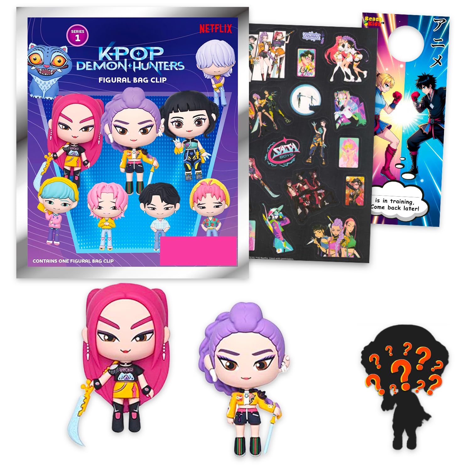Lot de figurines mystère K-Pop Demon Hunters avec clip et autocollants
