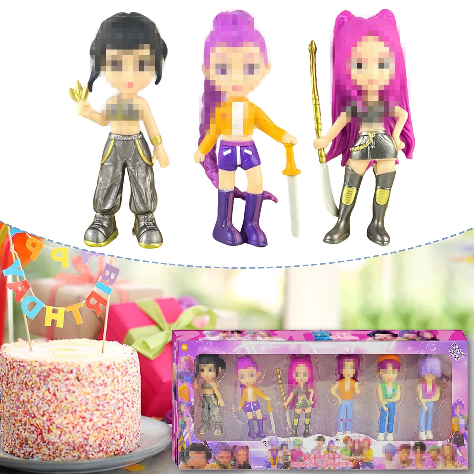 Figurine K-Pop Demon Hunters Set 6 Pièces HUNTR/X – Image 3