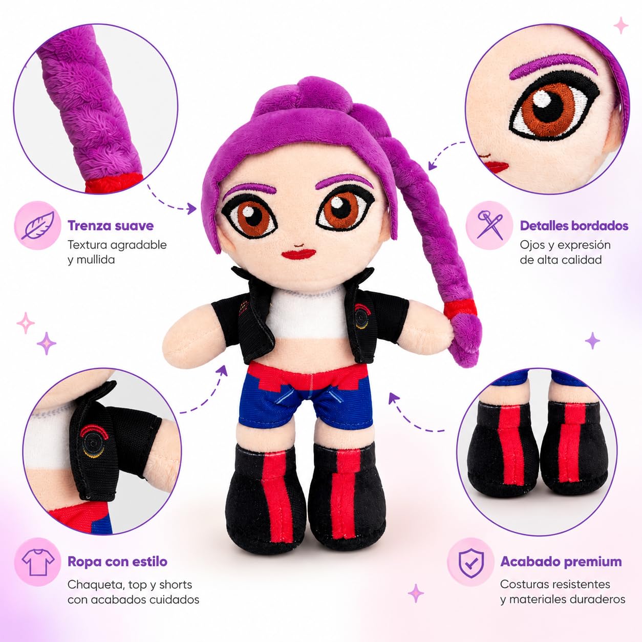 Peluche K-Pop Demon Hunters 20 cm Rumi Mira Zoey – Image 3