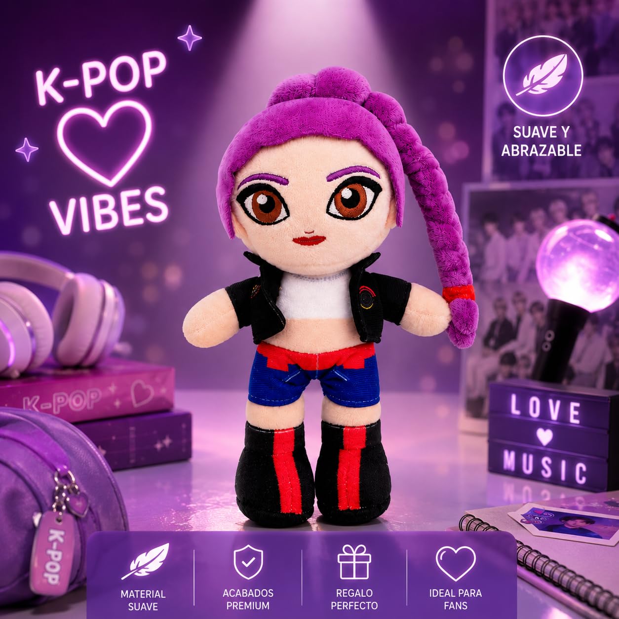 Peluche K-Pop Demon Hunters 20 cm Rumi Mira Zoey – Image 7