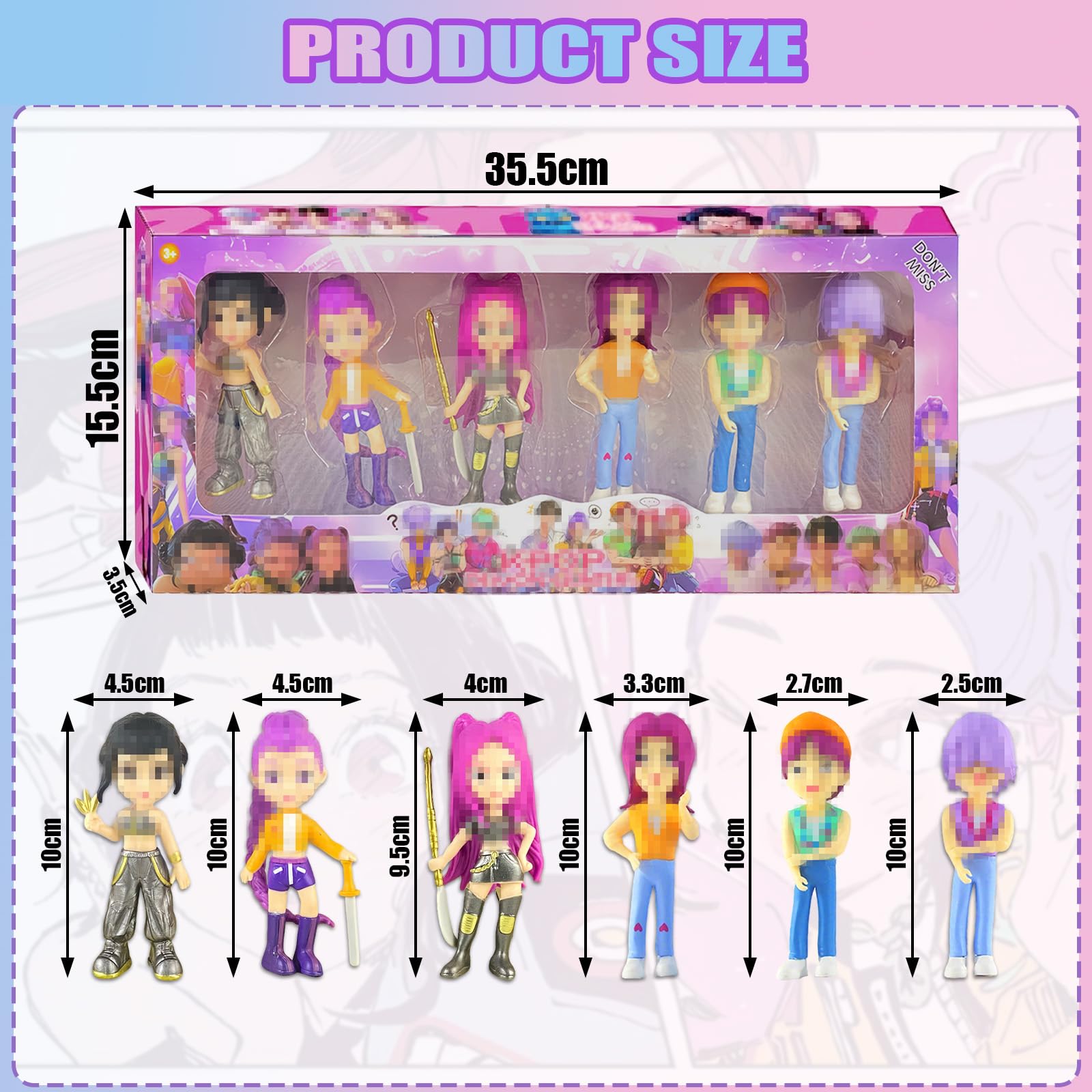 Figurine K-Pop Demon Hunters Set 6 Pièces HUNTR/X – Image 2