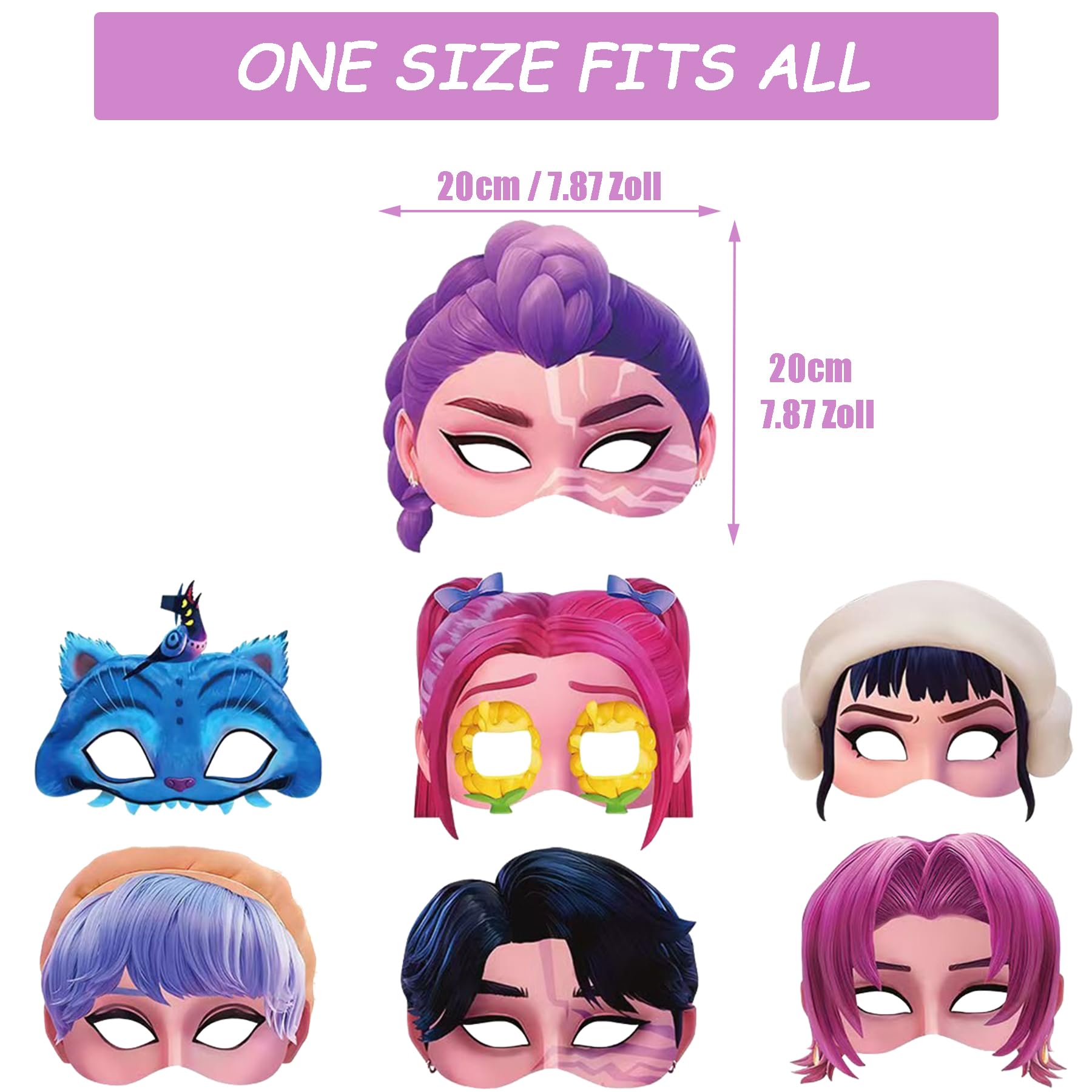 Masques animaux en papier K-Pop Demon Hunters lot de 12 pièces déco anniversaire cosplay – Image 2