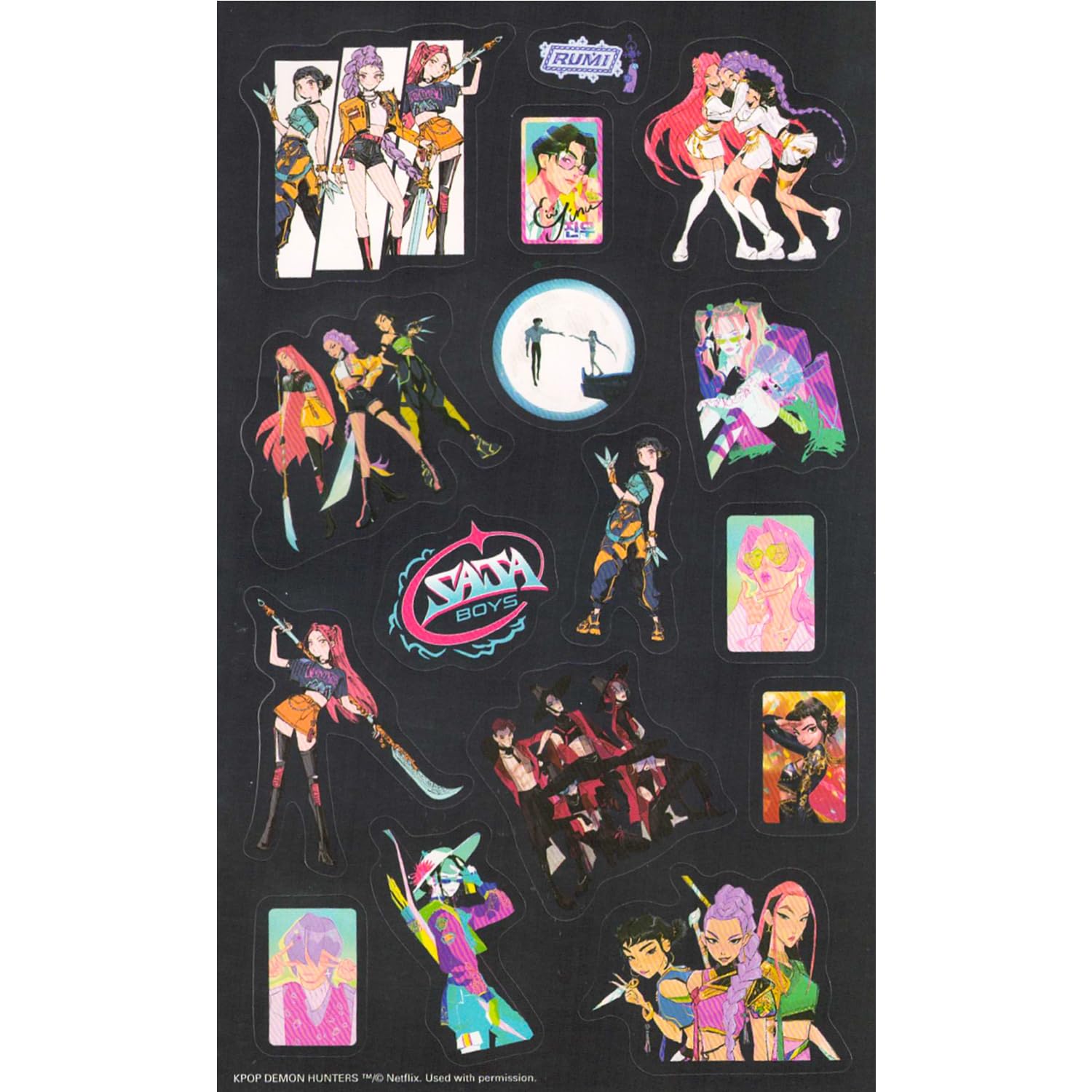 Lot de figurines mystère K-Pop Demon Hunters avec clip et autocollants – Image 3