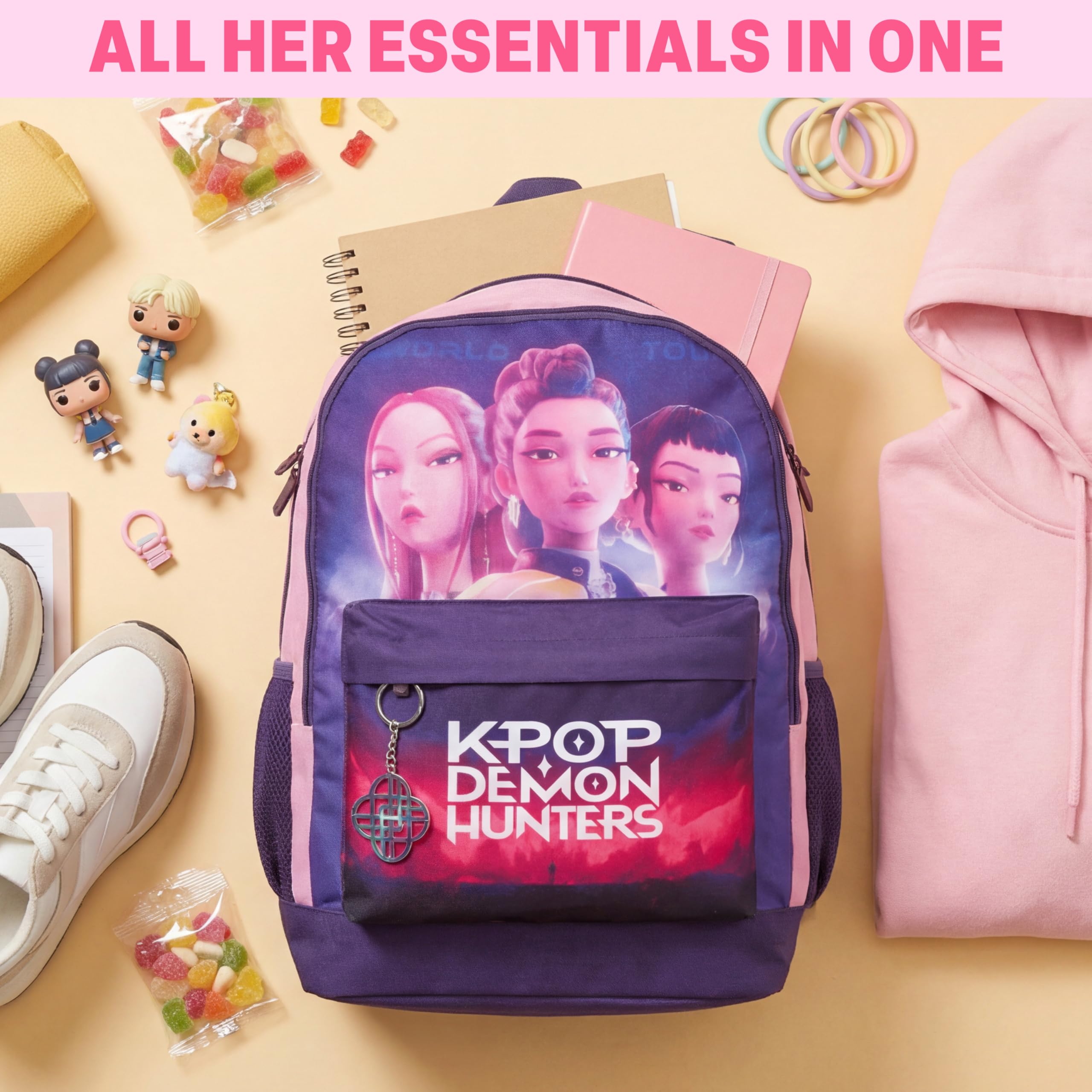 Sac à dos enfant K-Pop Demon Hunters Huntrix violet rose – Image 6