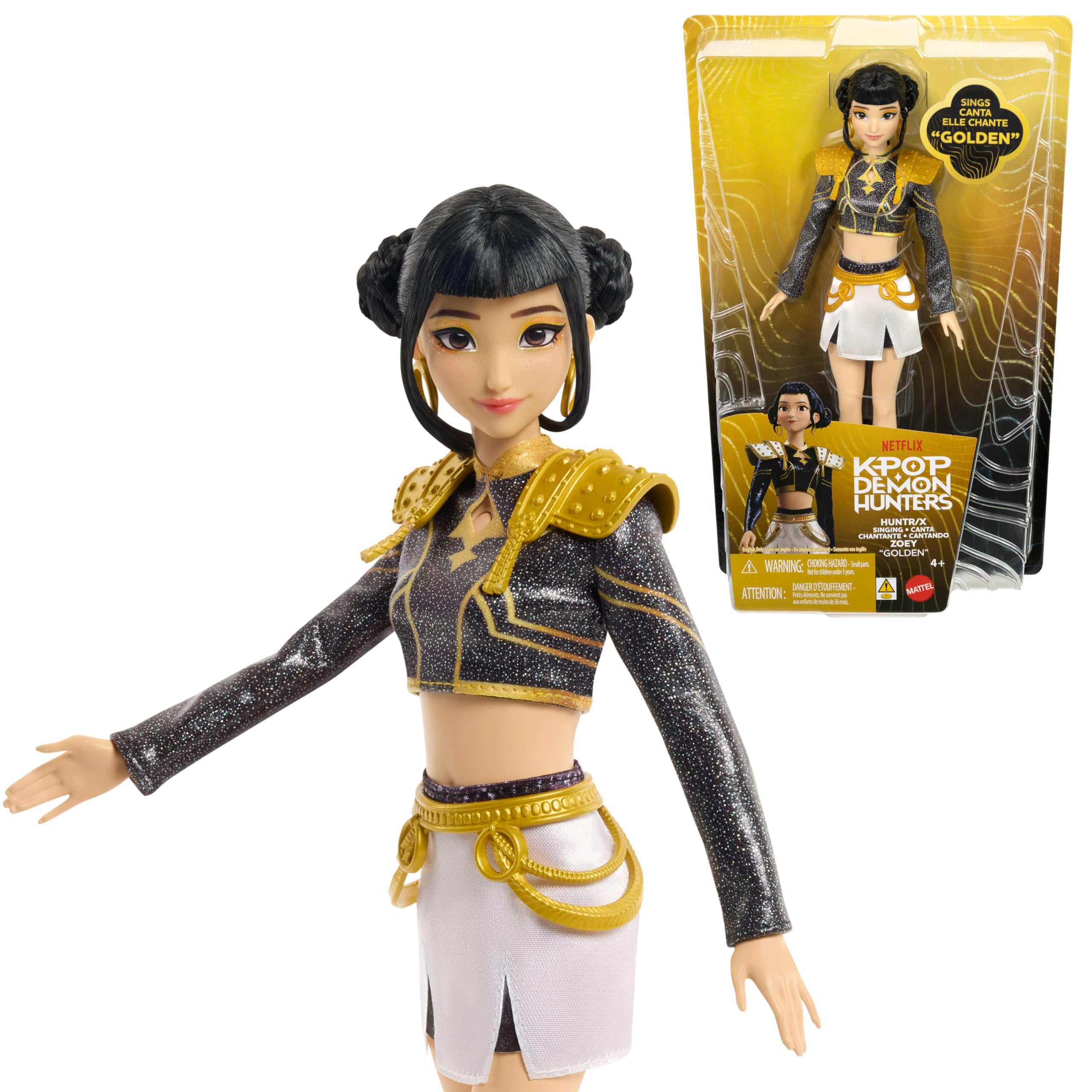 Poupée K-Pop Demon Hunters Zoey Golden HUNTR/X avec Tenue Amovible