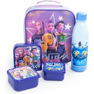 Sac à déjeuner K-Pop Demon Hunters violet avec bouteille et pots