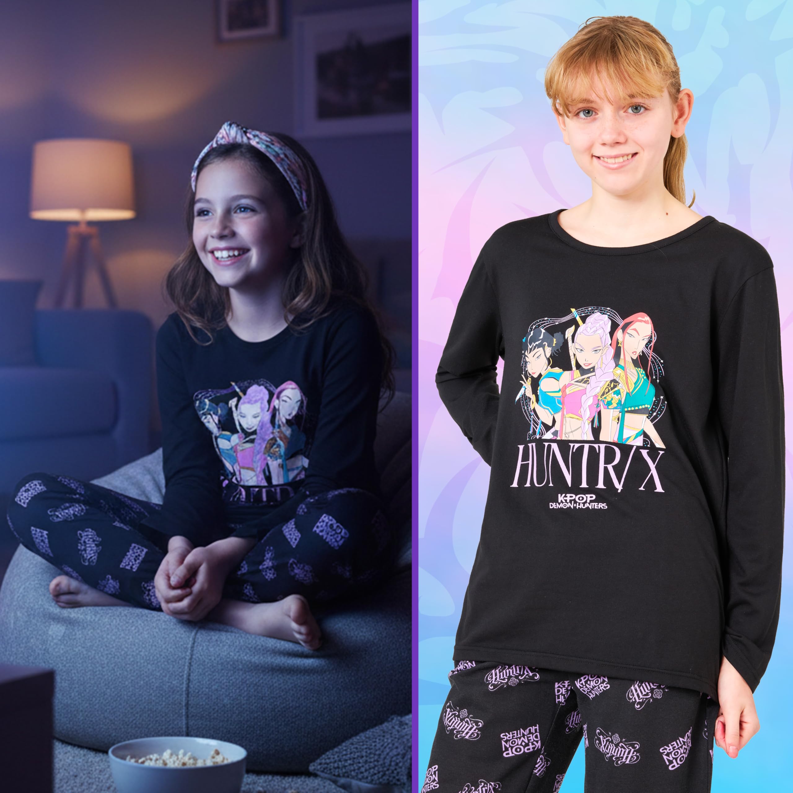 Pyjama K-Pop Demon Hunters Fille 5-14 Ans Haut Doux et Pantalon Long – Image 2