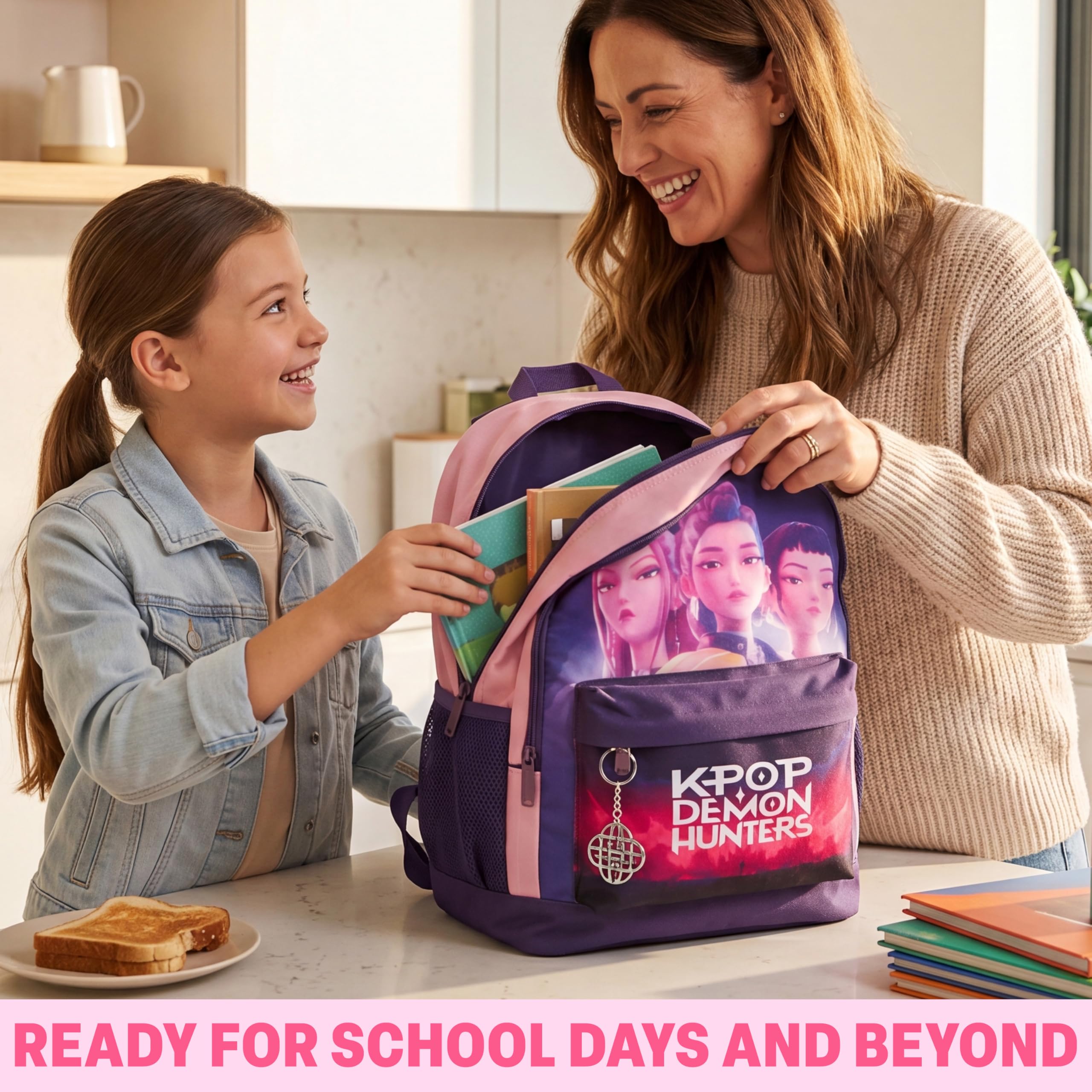 Sac à dos enfant K-Pop Demon Hunters Huntrix violet rose – Image 5