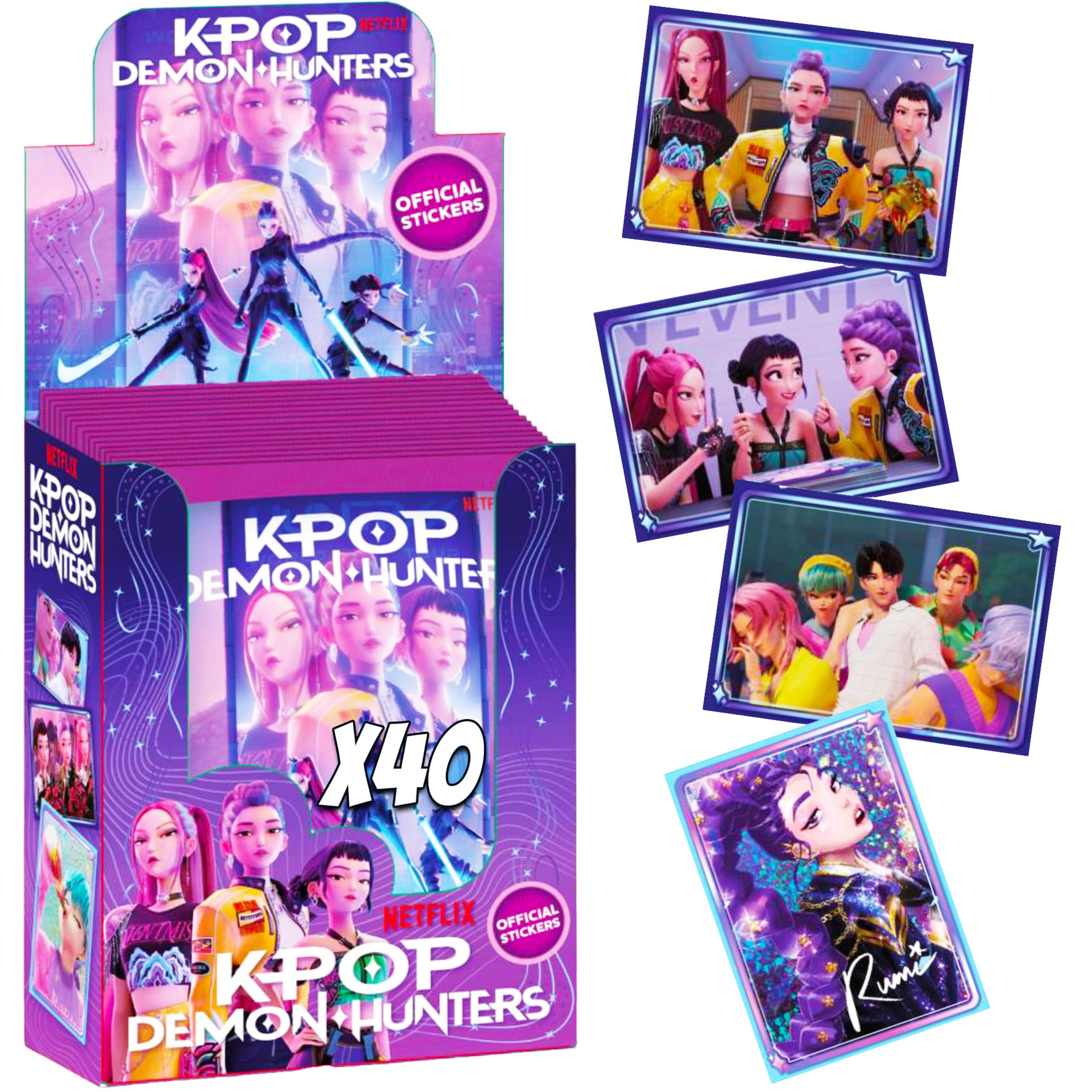 Lot de 40 figurines K-Pop Demon Hunters avec autocollants