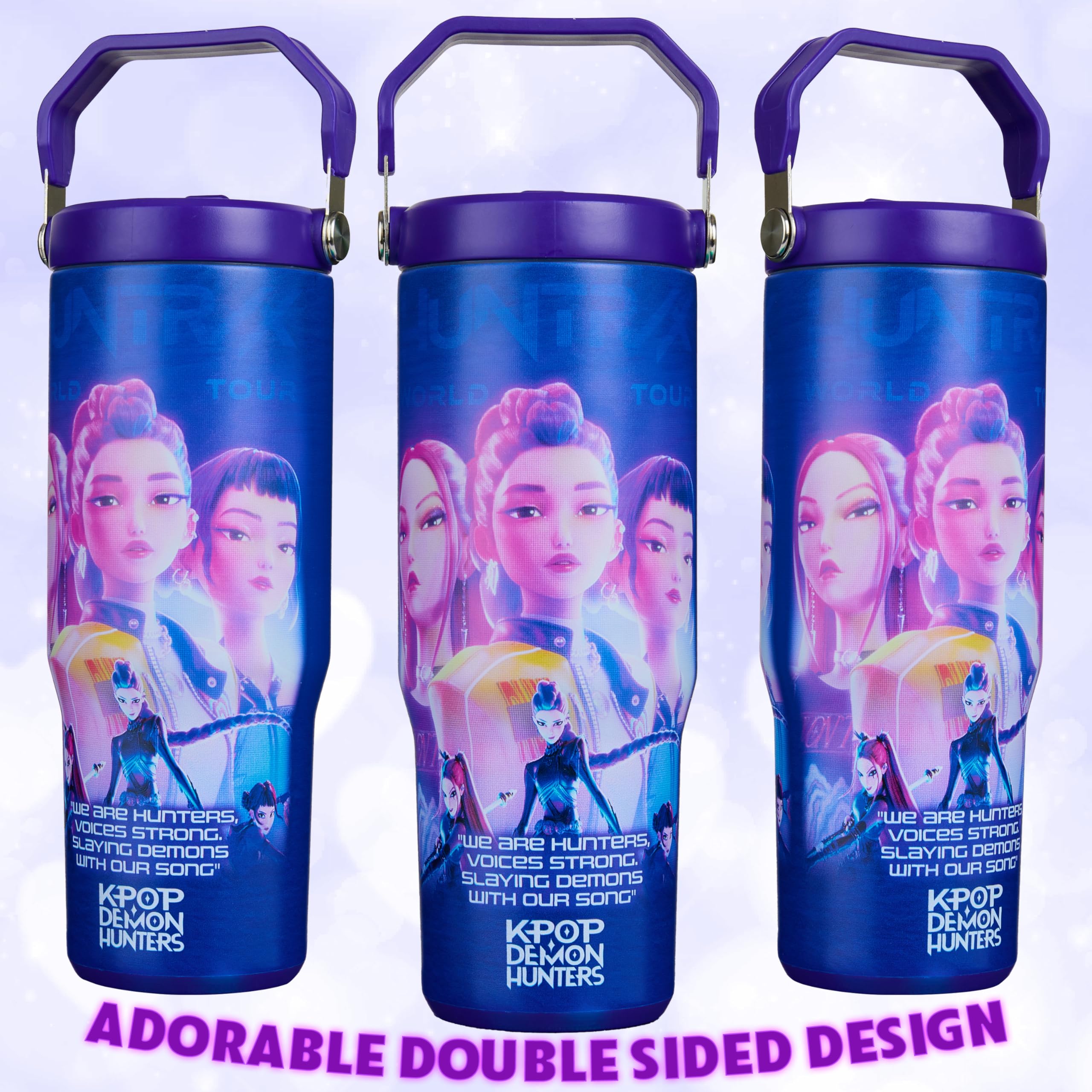 Gobelet isotherme K-Pop Demon Hunters avec paille et poignée 850 ml – Image 5