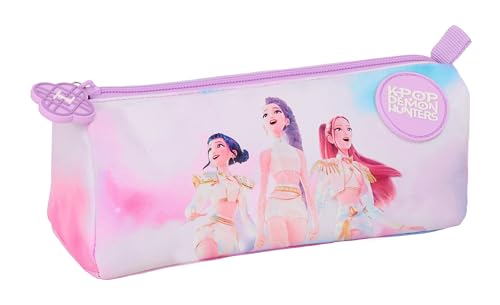 Trousse K-Pop Demon Hunters avec fermeture éclair, compartiment, 21x7x8 cm