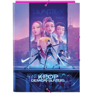 Classeur Folio K-Pop Demon Hunters avec 3 rabats, 26 x 36,5 cm